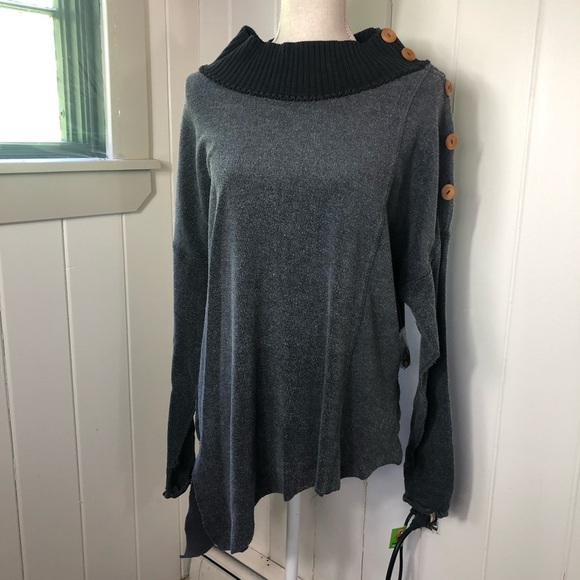 Free People Grey Cowl Neck sweater - Picture 1 of 4